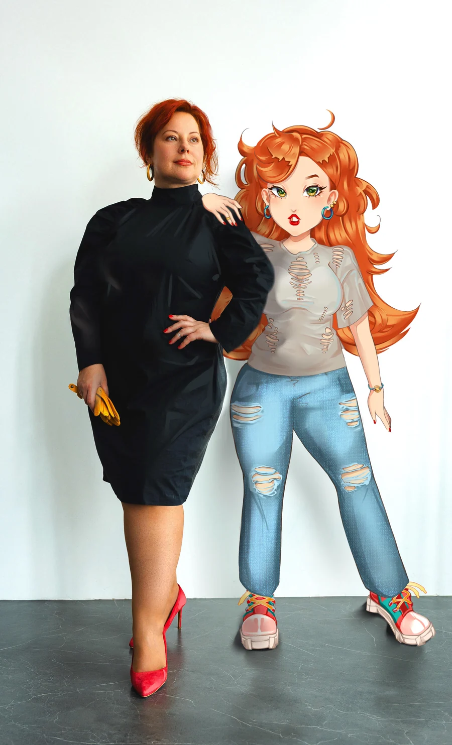 Natali Makovska with Lia, MakovskaTeam's digital avatar